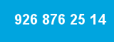 926 876 25 14 926 876 25 14